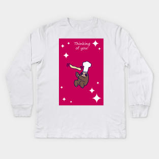 Thinking of You - Baker Sloth Kids Long Sleeve T-Shirt